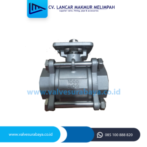 Ball valve 3pc body with mounting pad